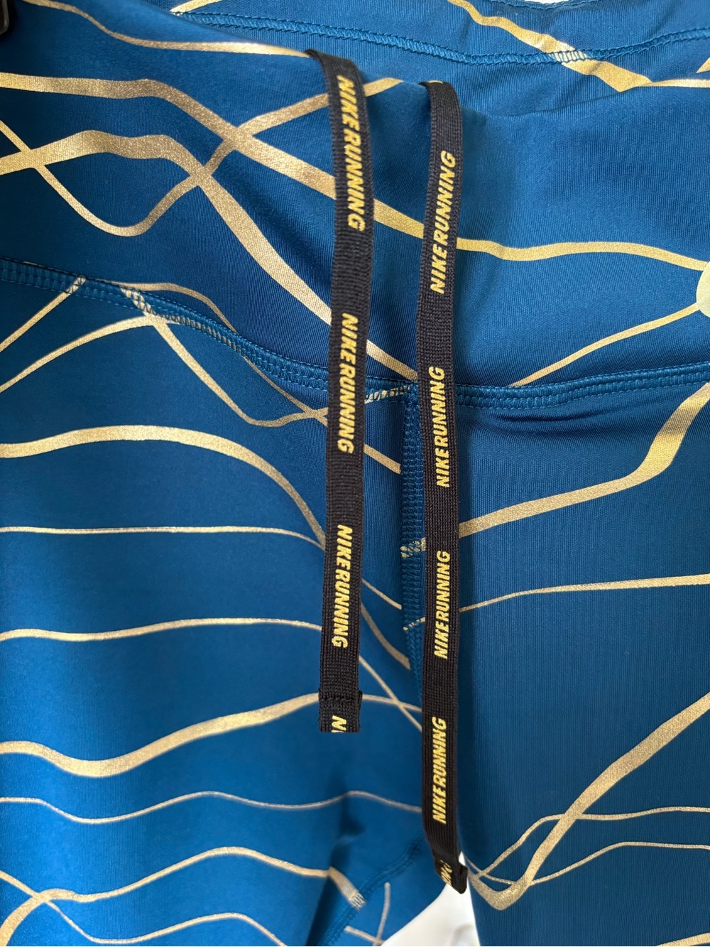 Nike Running Teal Blue and Gold Dri-FIT Leggings - Picture 5 of 6